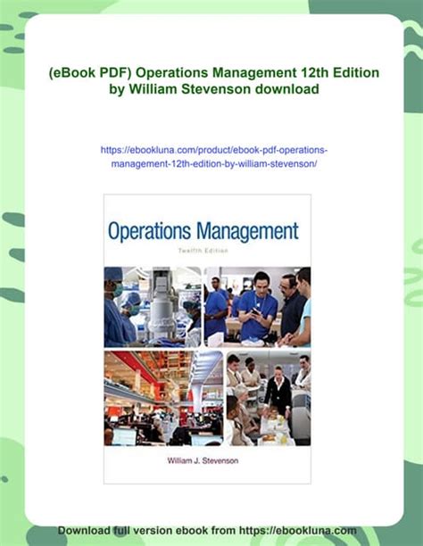 operations management pdf by william stevenson ebook