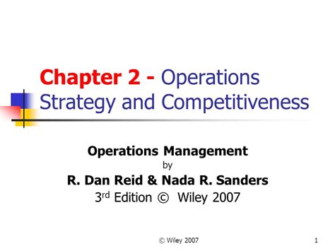 Operations Strategy And Competitiveness Wiley Home