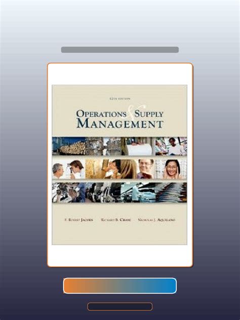 Operations Supply Mangement 12th Edition By Jacobs F Robert Chase Richard B Aquilano Nicholas J Published By Mcgraw Hill Hardcover