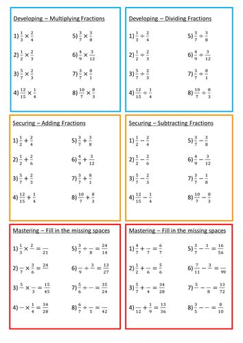 Operations With Fractions All Operations With Fractions - All Operations With Fractions