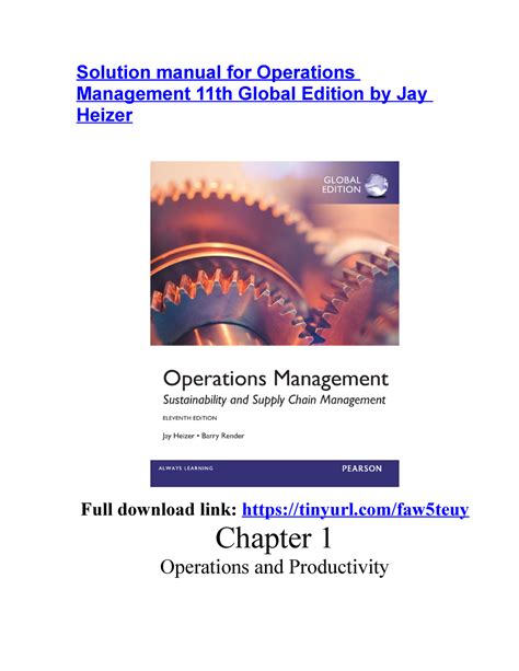 Read Online Operations Management 11Th Edition Solution Manual 