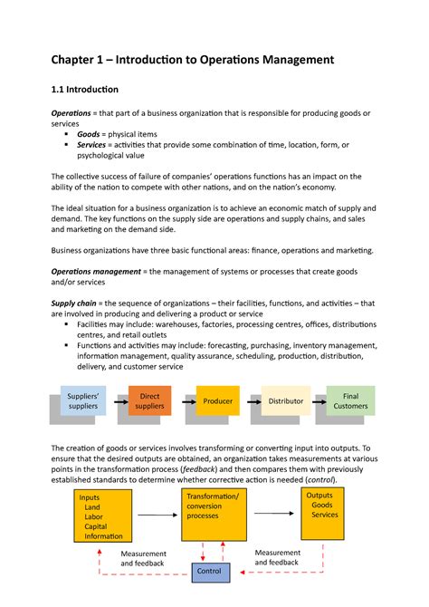 Download Operations Management Chapter 1 Solutions 
