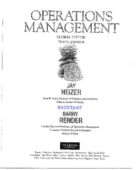 Full Download Operations Management Heizer Render 10Th Edition Solutions 