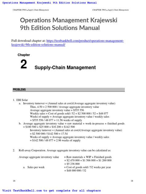 Read Online Operations Management Krajewski 9Th Edition Solutions 