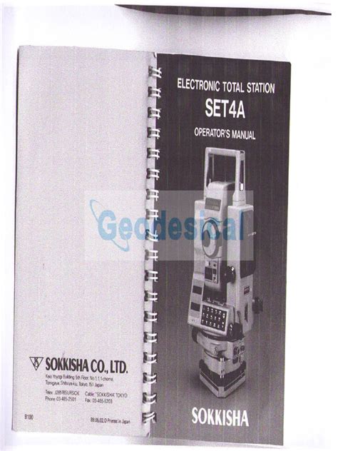 operator manual sokkia set 4e
