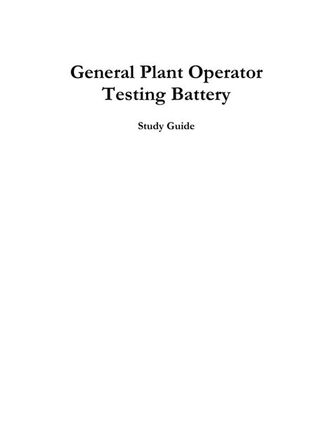 Read Online Operator Test Battery Study Guide 