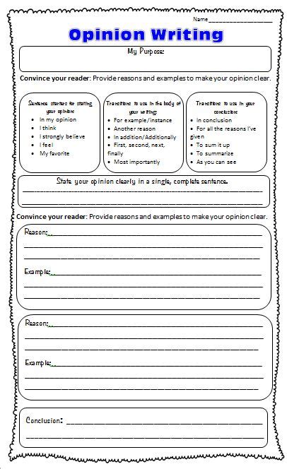 Opinion Writing Scholastic Elementary Opinion Writing Template - Elementary Opinion Writing Template
