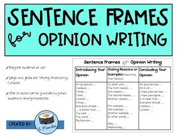 Opinion Writing Sentence Frames   Sentence Frames For Persuasive Writing Worksheets 99worksheets - Opinion Writing Sentence Frames