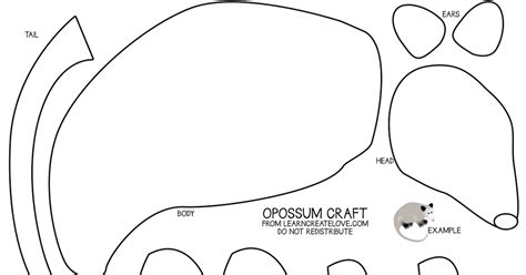 Opossum Puppet Template