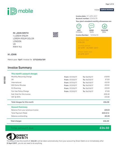 Oppo Mobile Bill