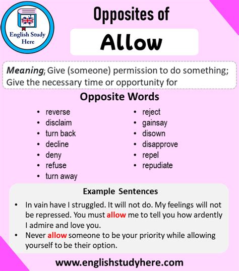 Opposite Of Allow