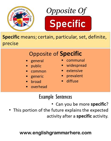 Opposite To Specific