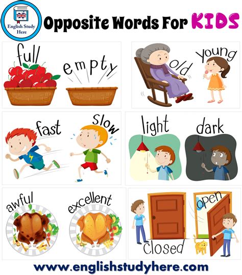 Opposite Words For Kids The Wonderful World Of Pair Words For Kids - Pair Words For Kids
