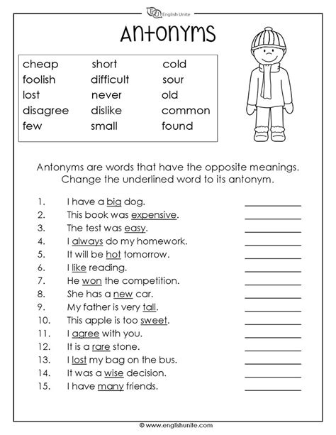 Opposites Antonyms Worksheets Pdf Exercises Handouts To Print Antonyms Worksheet For Grade 4 - Antonyms Worksheet For Grade 4