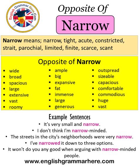 opposites of narrow