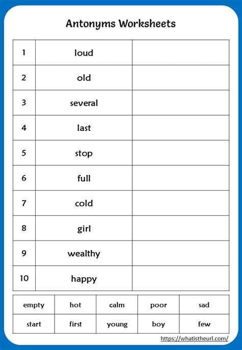 Opposites Worksheets For Grade 2   Antonyms For Grade 2 K5 Learning - Opposites Worksheets For Grade 2