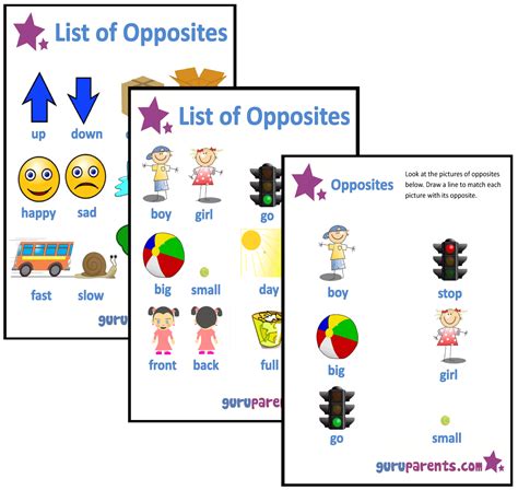 Opposites Worksheets Guruparents Pictures Of Opposites For Preschool - Pictures Of Opposites For Preschool
