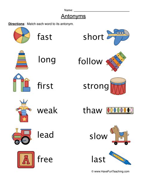 Opposites Worksheets Printables Kindergarten Antonym Activity Sheets Opposites Preschool Worksheets - Opposites Preschool Worksheets