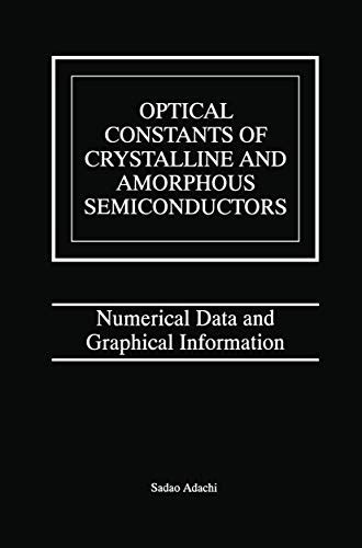 Read Optical Constants Of Crystalline And Amorphous Semiconductors Numerical Data And Graphical Information 