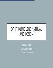 Download Optical Design Of Ophthalmic Lenses Dr Dr Bill 