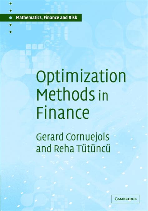 Optimization Methods In Finance Solution Manual Pdf Download