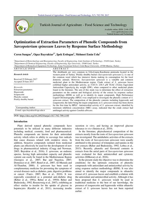Read Online Optimization Of Extraction Parameters Of Phenolic 