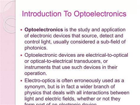 Optoelectronics An Introduction