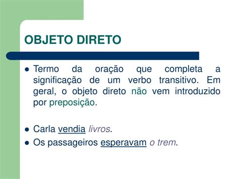 O'que é Objeto Direto
