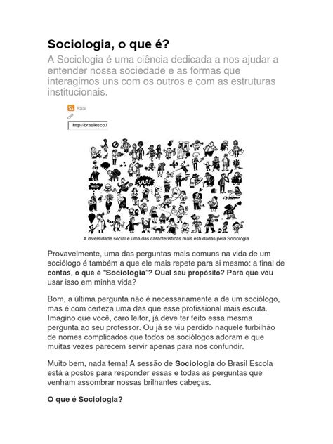 O'que é Sociologia
