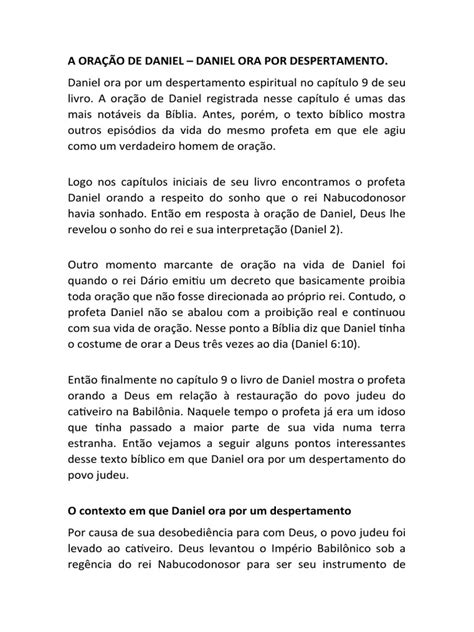 Oracao De Daniel