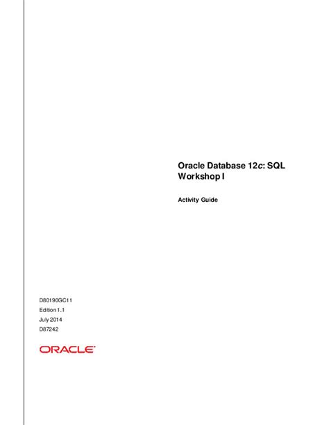 Oracle Activity Guide