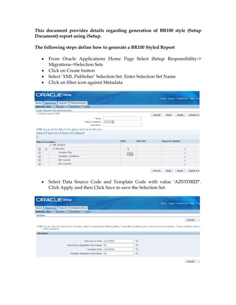 Oracle Br100 Template