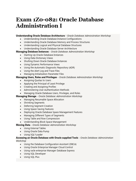 Oracle Database Administration Guide