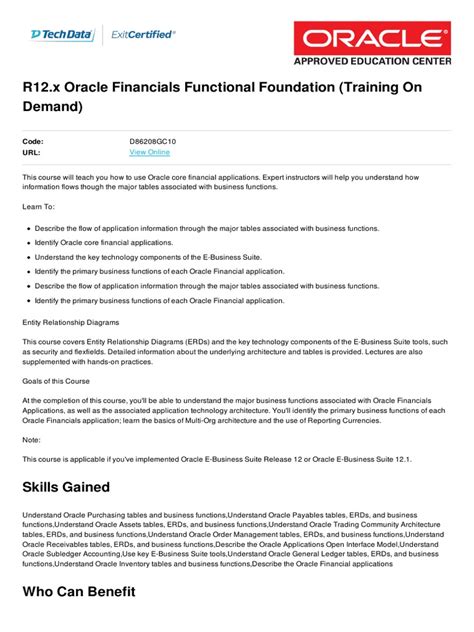oracle financials functional foundation training documents