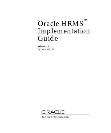 oracle hrms sample implementation guide