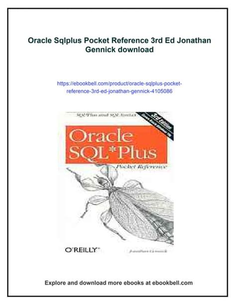 Oracle Sqlplus Pocket Reference Pocket Reference Oreilly