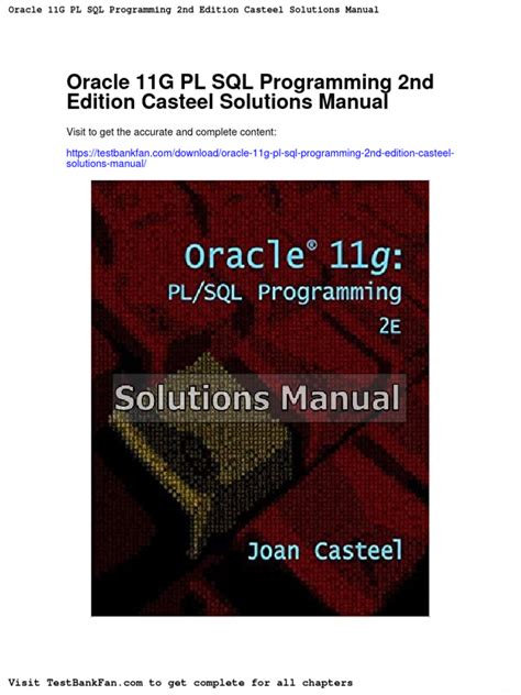 Download Oracle 11G Sql Casteel Instructor Guide 
