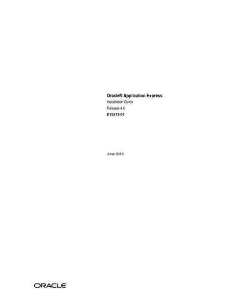 Read Oracle Application Express Installation Guide 
