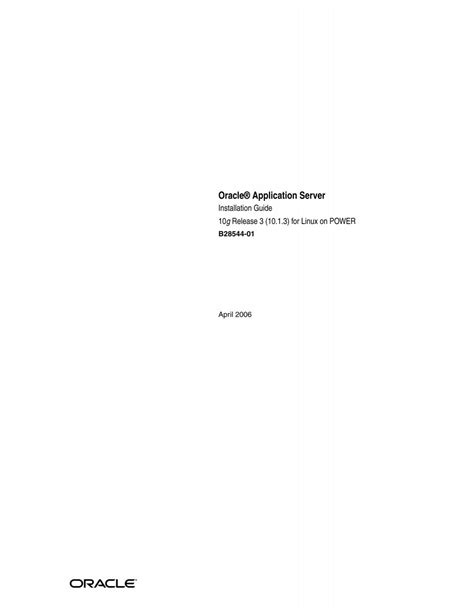 Download Oracle Application Server Installation Guide 
