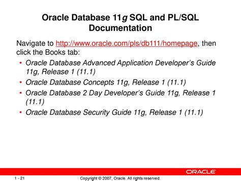 Read Oracle Database Object Relational Developer Guide 11G Release 2 