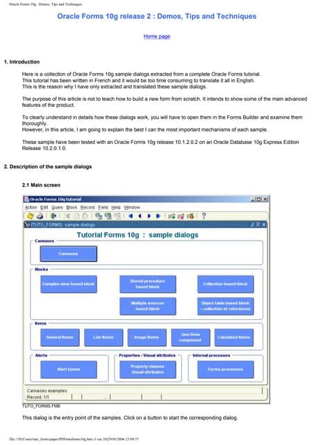 Read Oracle Forms 10G Documentation 