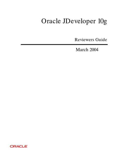 Full Download Oracle Jdeveloper 10G Reviewers Guide Download 