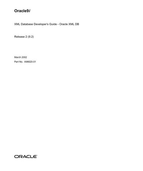 Read Oracle Xml Db Developers Guide 10G Ebook Download 