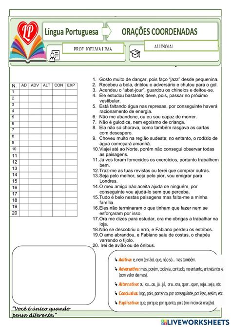 Oracoes Coordenadas Exercicios