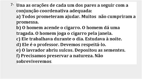 Orações Coordenadas Exercícios