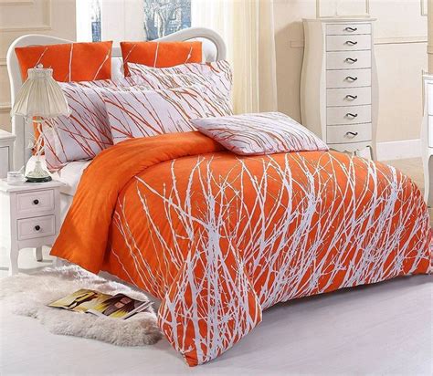 orange bed and bath