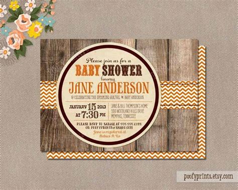 Orange Chevron Baby Shower Invitation