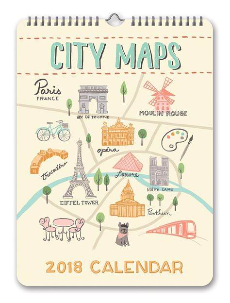 Read Orange Circle Studio 2018 Mini Poster Wall Calendar City Maps 