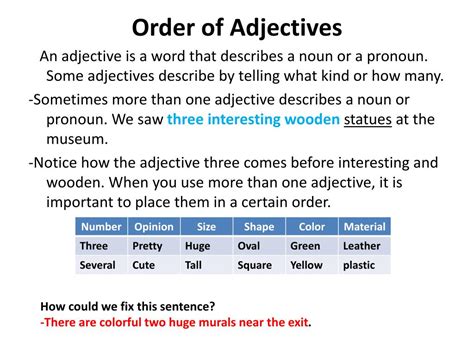 Order Of Adjectives Ppt Slideshare Adjectives Powerpoint 4th Grade - Adjectives Powerpoint 4th Grade
