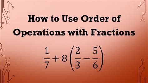 Order Of Operations Example Fractions And Exponents Order Of Operations With Fractions - Order Of Operations With Fractions